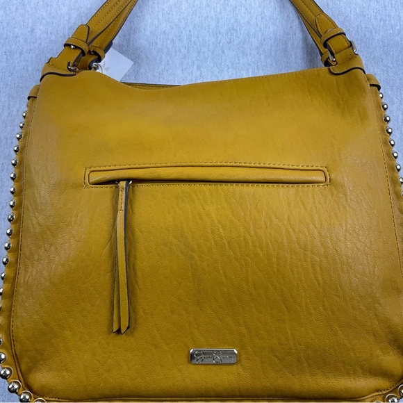 JESSICA SIMPSON CAMILE WOMEN’S BIG SHOULDER BAG COLOR: DANDELION WITH GOLD - Picture 10 of 16